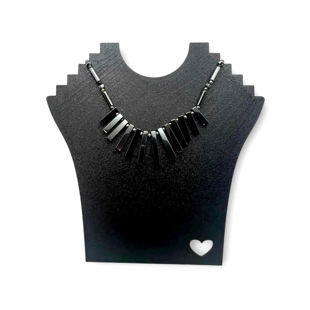 Hematite Gemstone Fan Magnetite Magnetic Necklace - Picture 1 of 1